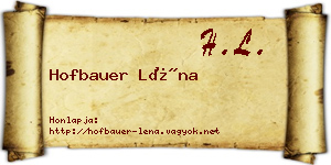Hofbauer Léna névjegykártya